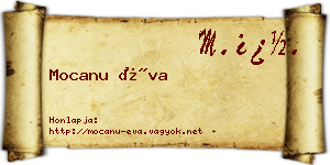 Mocanu Éva névjegykártya
